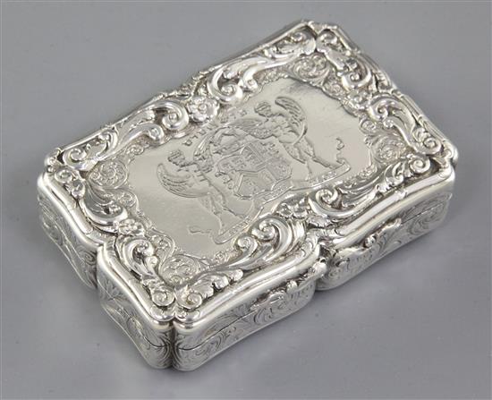 A large Victorian silver presentation table snuff box, Length 85 mm Width 62mm Weight 5oz/143grms